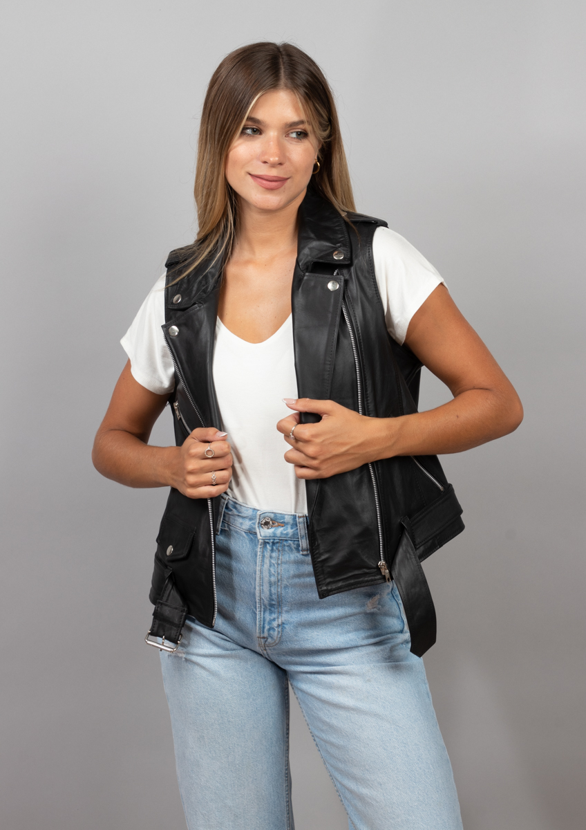 Camperas Mujer Chaleco Rockero